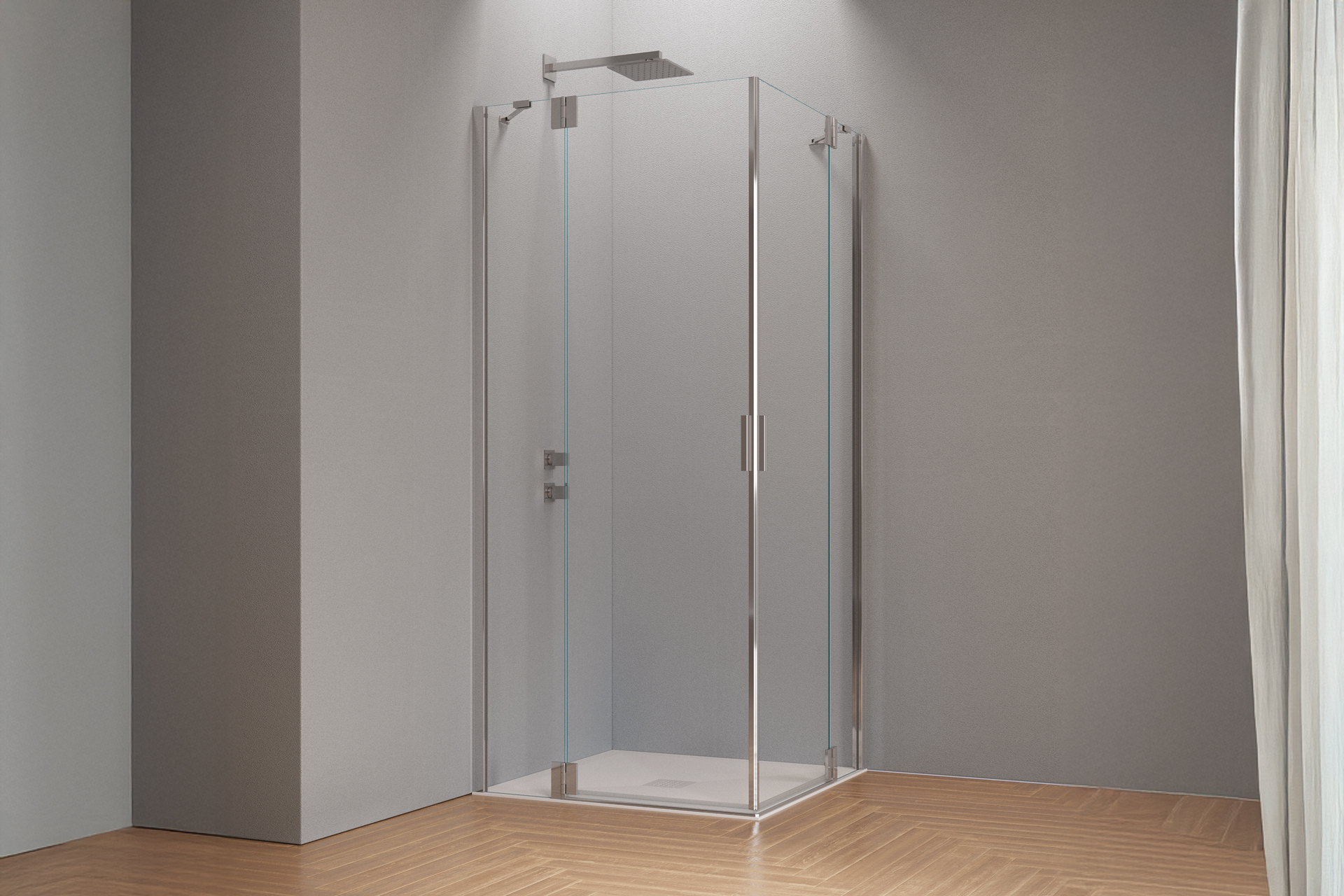 Porta battente con fisso in linea + Porta battente con fisso in linea